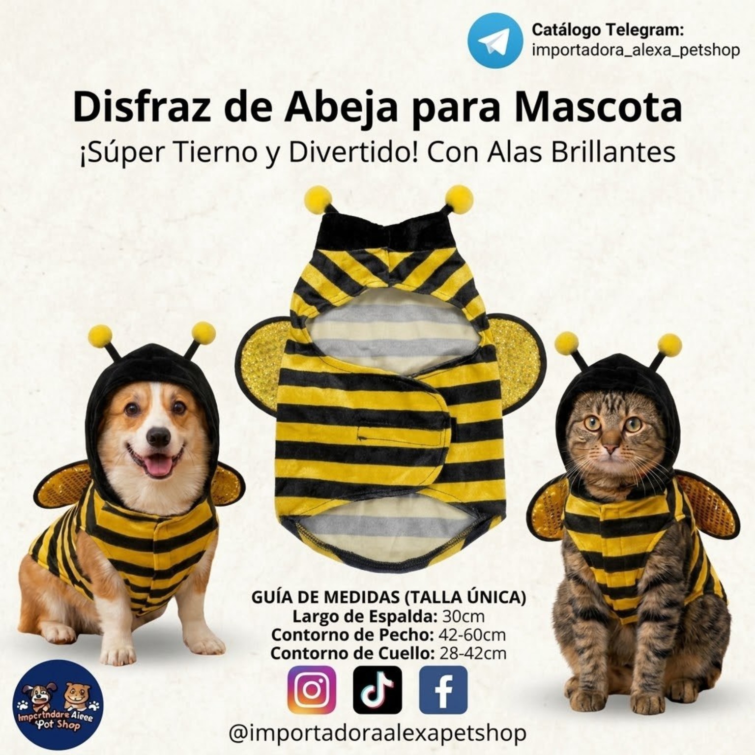 Disfraz Abejita para Mascota de Importadora Alexa Petshop