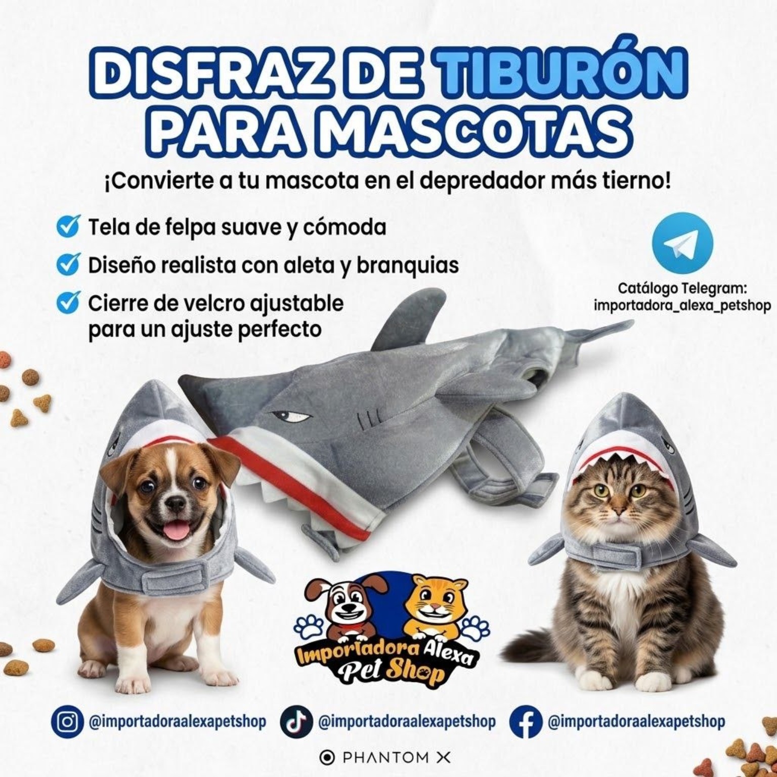 Disfraz Tiburón para Mascota de Importadora Alexa Petshop