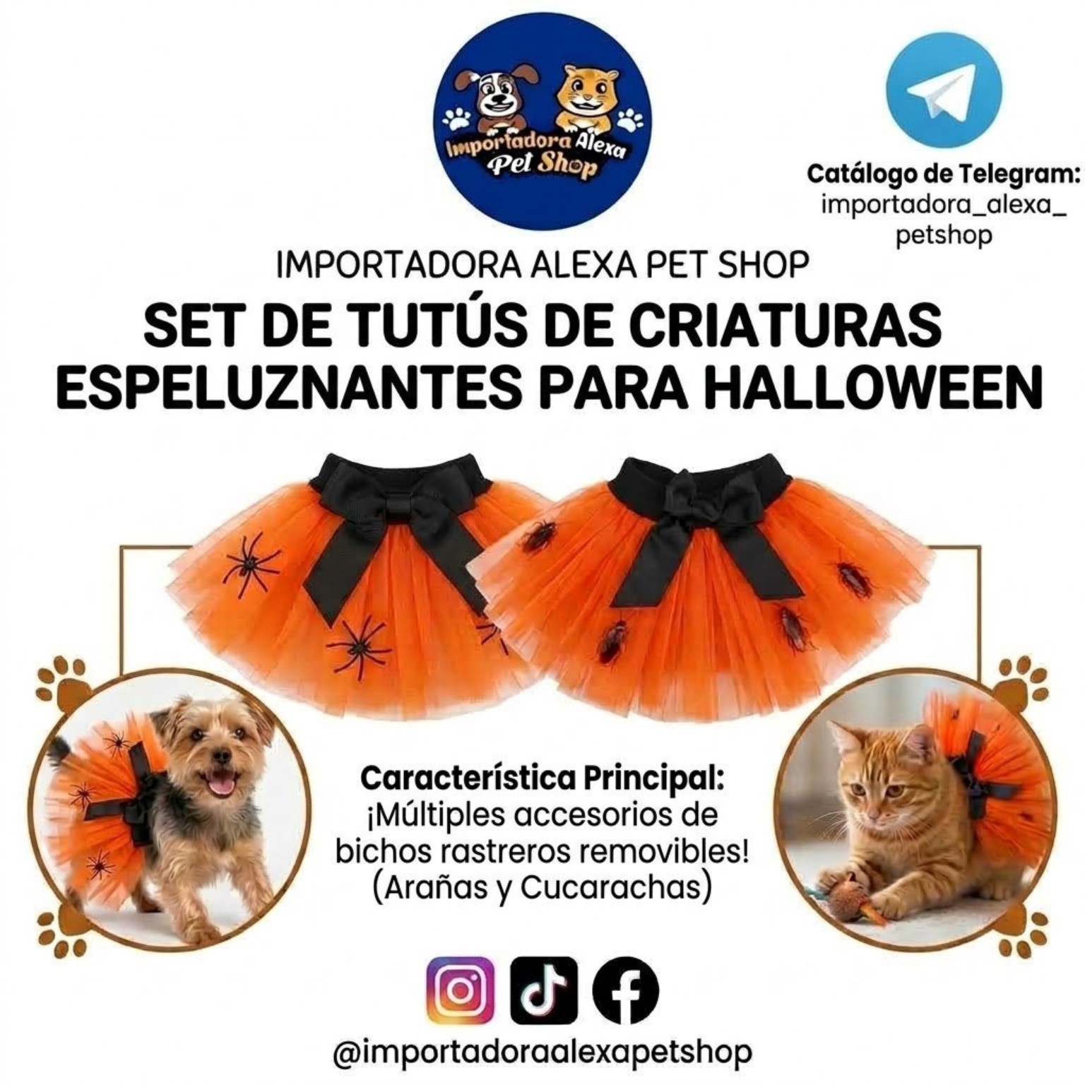 Falda Tutú Halloween para Mascota de Importadora Alexa Petshop